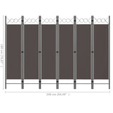 6-Panel Room Divider Anthracite 240x180 cm - Rear View