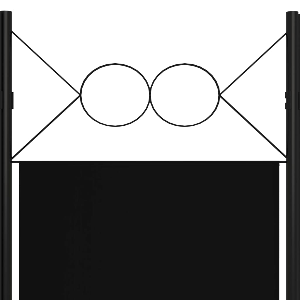 6-Panel Room Divider Black 240x180 cm