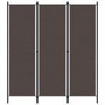 3-Panel Room Divider Brown 150x180 cm