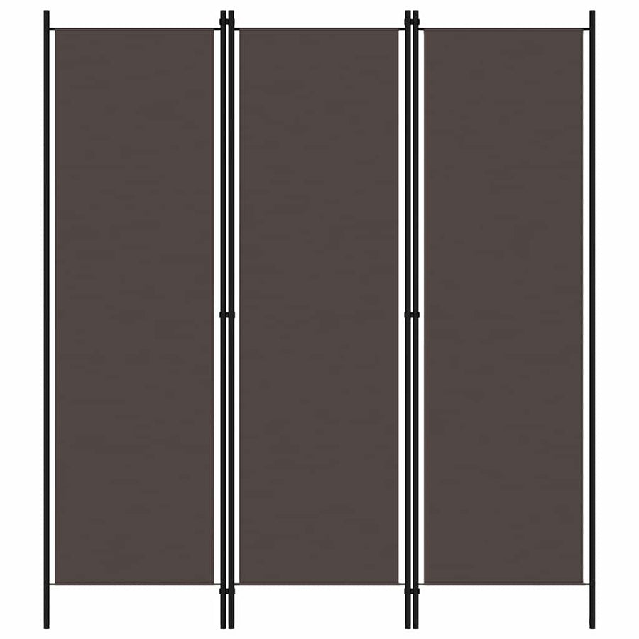 3-Panel Room Divider Brown 150x180 cm