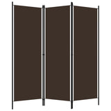 3-Panel Room Divider Brown 150x180 cm - Front View