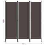 3-Panel Room Divider Brown 150x180 cm