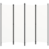 4-Panel Room Divider White 200x180 cm