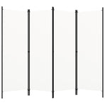 4-Panel Room Divider White 200x180 cm