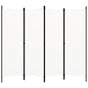 4-Panel Room Divider White 200x180 cm