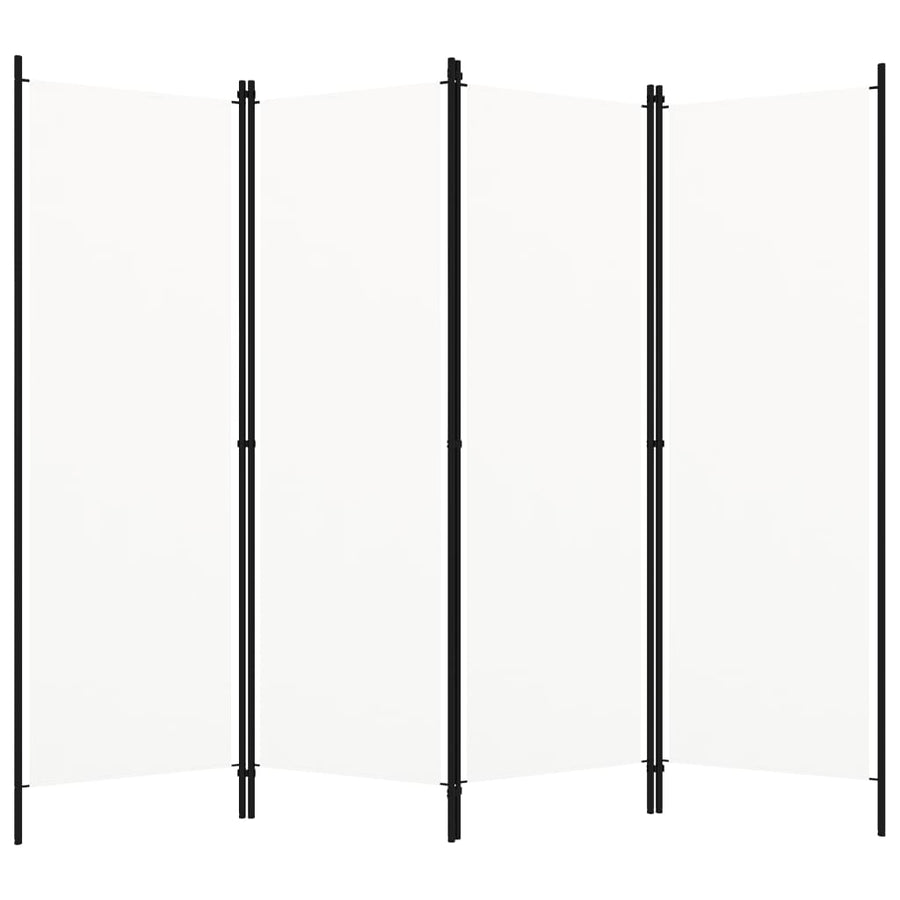 4-Panel Room Divider White 200x180 cm