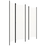4-Panel Room Divider White 200x180 cm - Front View