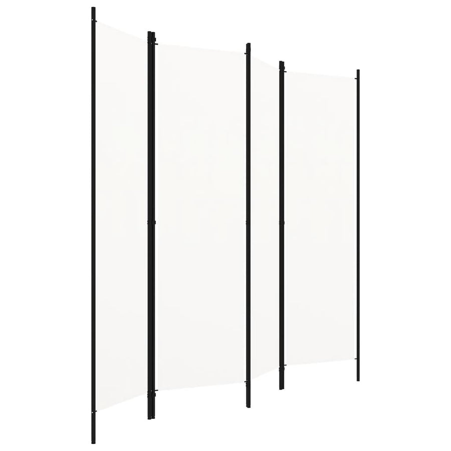 4-Panel Room Divider White 200x180 cm