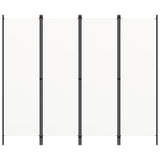 4-Panel Room Divider White 200x180 cm