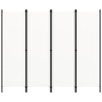 4-Panel Room Divider White 200x180 cm