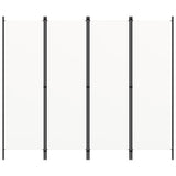 4-Panel Room Divider White 200x180 cm - Side View