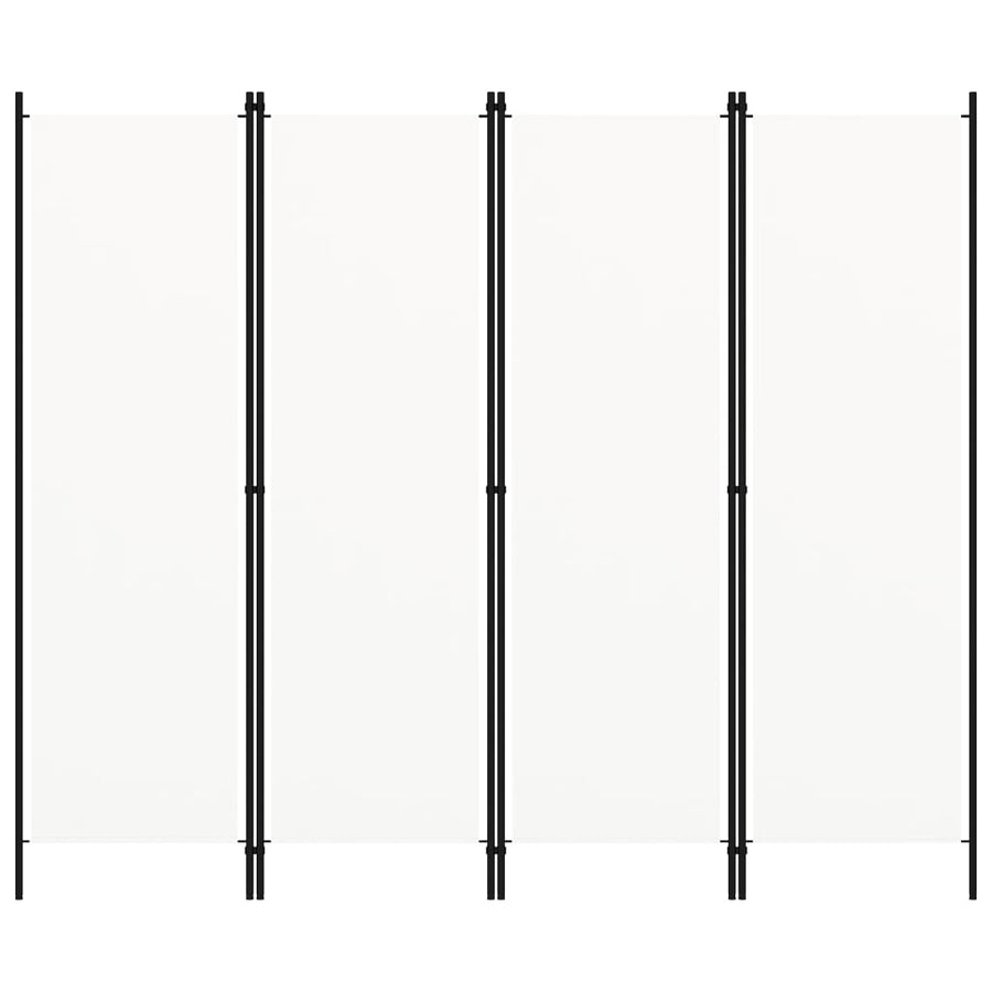 4-Panel Room Divider White 200x180 cm
