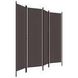 4-Panel Room Divider Brown 200x180 cm