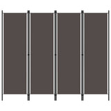 4-Panel Room Divider Anthracite 200x180 cm