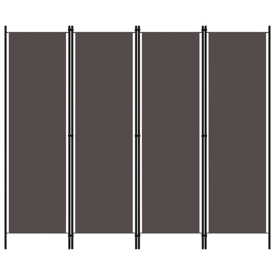 4-Panel Room Divider Anthracite 200x180 cm