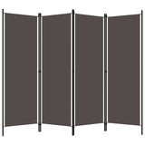 4-Panel Room Divider Anthracite 200x180 cm - Front View