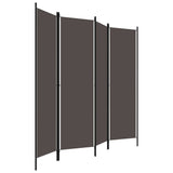 4-Panel Room Divider Anthracite 200x180 cm - Side View