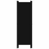 4-Panel Room Divider Black 200x180 cm