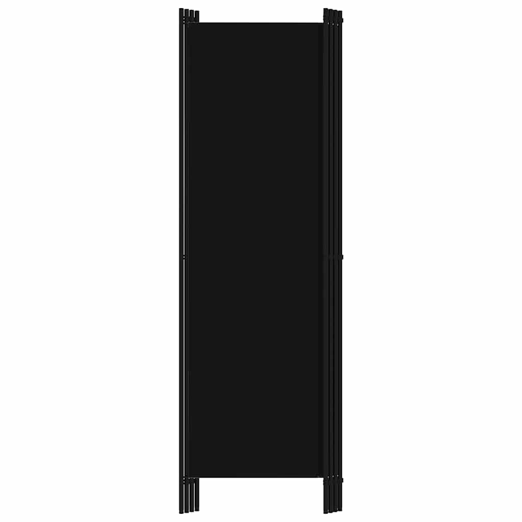 4-Panel Room Divider Black 200x180 cm