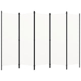 5-Panel Room Divider White 250x180 cm