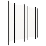 5-Panel Room Divider White 250x180 cm - Front View