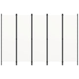 5-Panel Room Divider White 250x180 cm