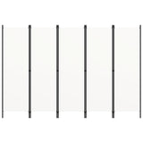 5-Panel Room Divider White 250x180 cm - Side View