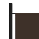 5-Panel Room Divider Brown 250x180 cm - 45-Degree Angle