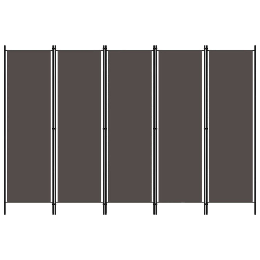 5-Panel Room Divider Anthracite 250x180 cm