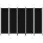 5-Panel Room Divider Black 250x180 cm