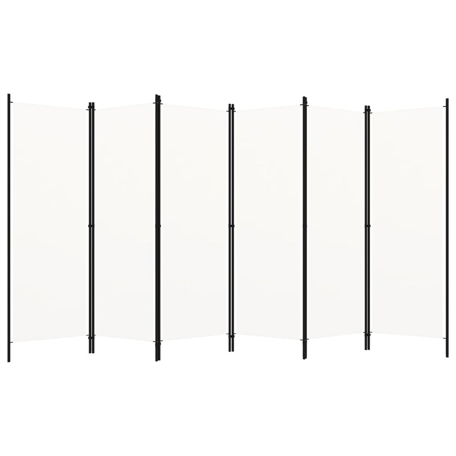 6-Panel Room Divider White 300x180 cm