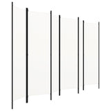 6-Panel Room Divider White 300x180 cm - Front View