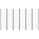 6-Panel Room Divider White 300x180 cm - Side View