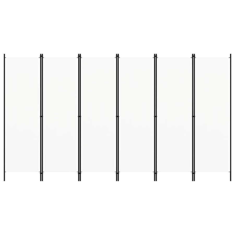 6-Panel Room Divider White 300x180 cm