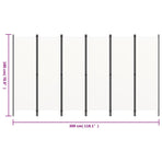 6-Panel Room Divider White 300x180 cm