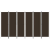 6-Panel Room Divider Brown 300x180 cm