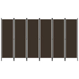 6-Panel Room Divider Brown 300x180 cm