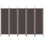 6-Panel Room Divider Brown 300x180 cm