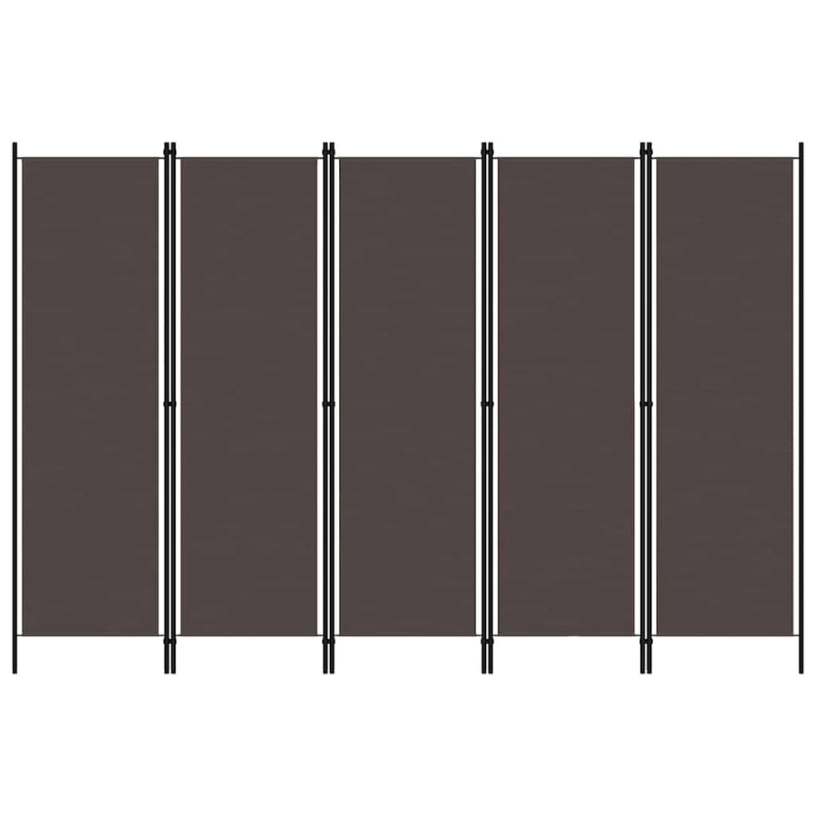 6-Panel Room Divider Brown 300x180 cm