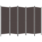 6-Panel Room Divider Brown 300x180 cm