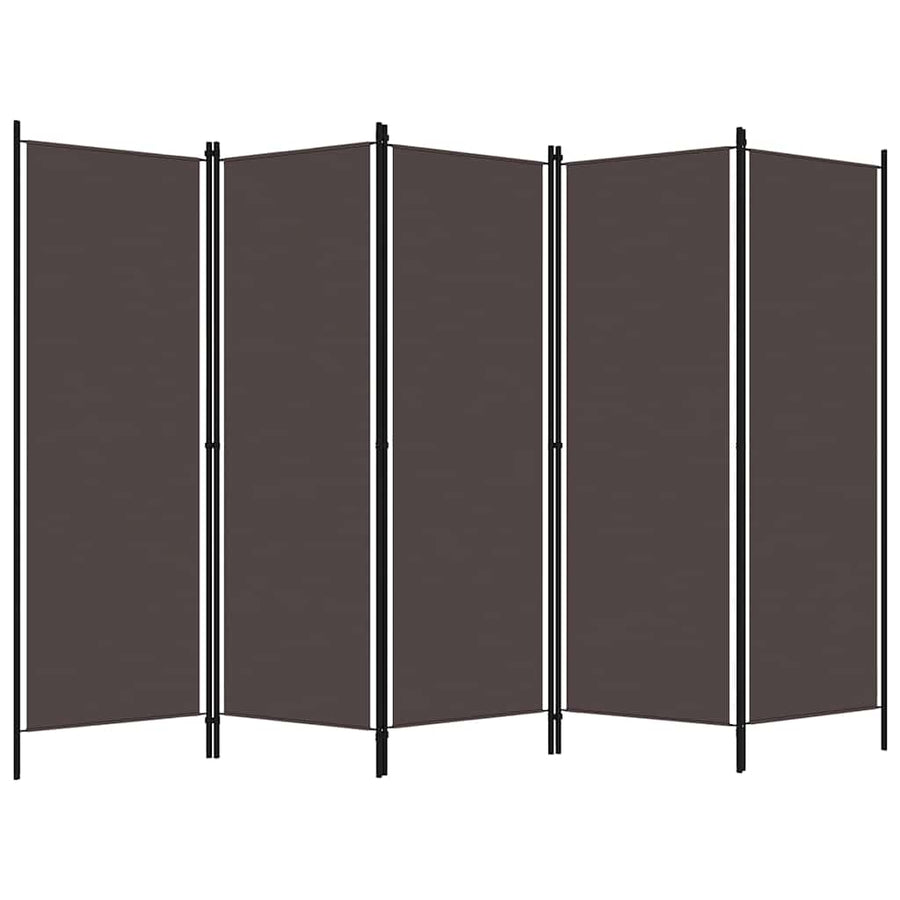 6-Panel Room Divider Brown 300x180 cm