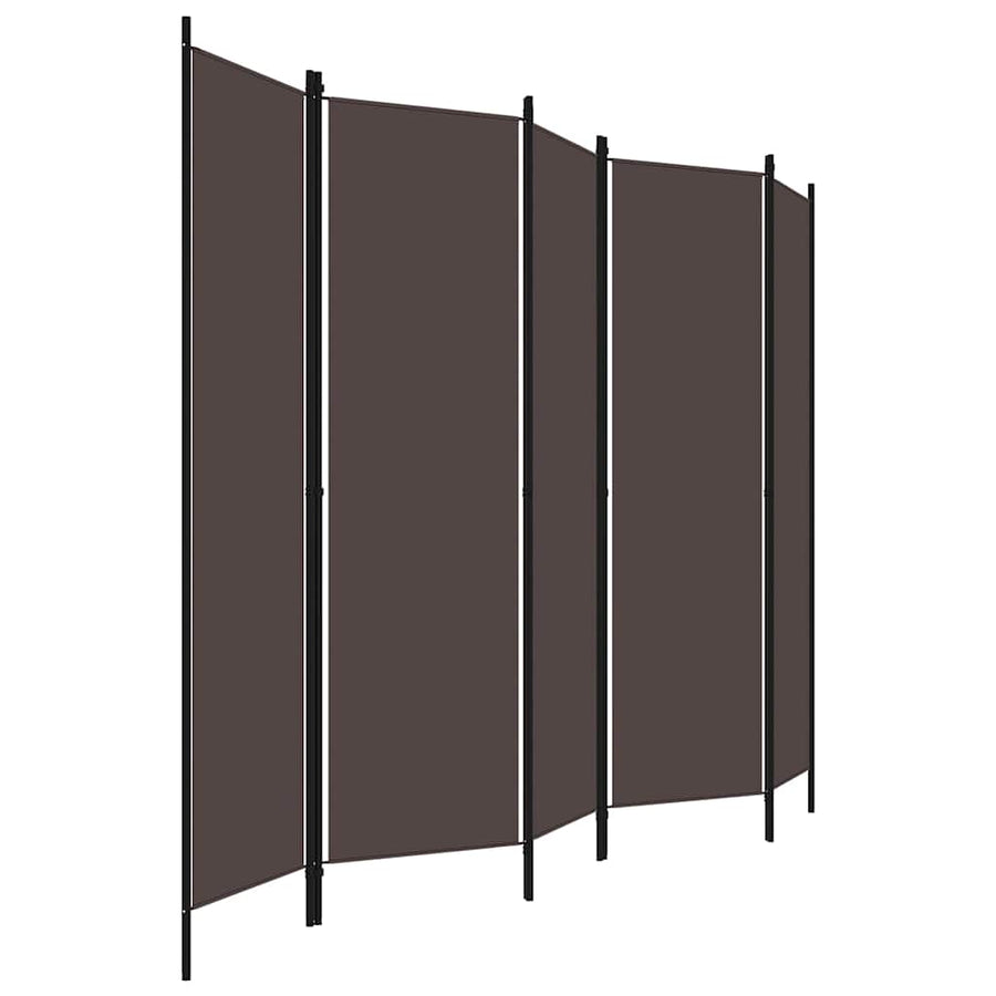 6-Panel Room Divider Brown 300x180 cm