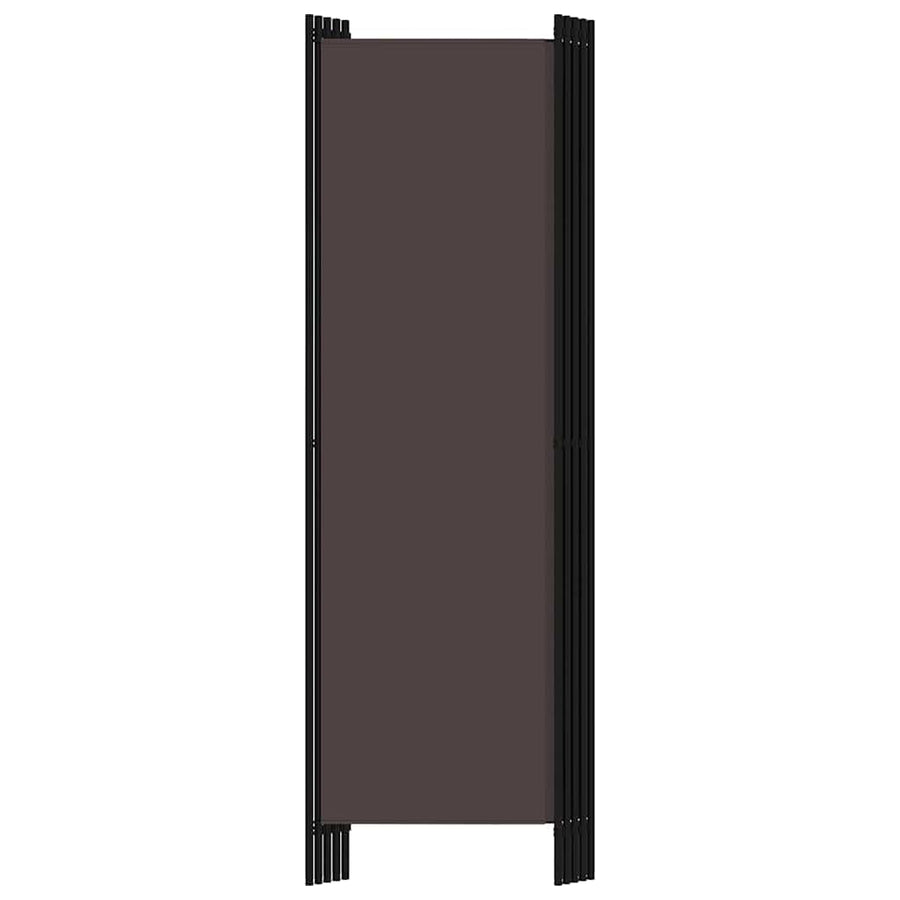 6-Panel Room Divider Brown 300x180 cm