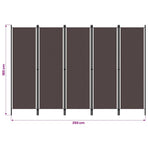 6-Panel Room Divider Brown 300x180 cm