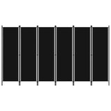 6-Panel Room Divider Black 300x180 cm