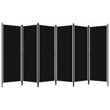 6-Panel Room Divider Black 300x180 cm