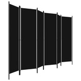 6-Panel Room Divider Black 300x180 cm - Side View