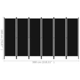 6-Panel Room Divider Black 300x180 cm - Rear View