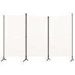 3-Panel Room Divider White 260x180 cm Fabric