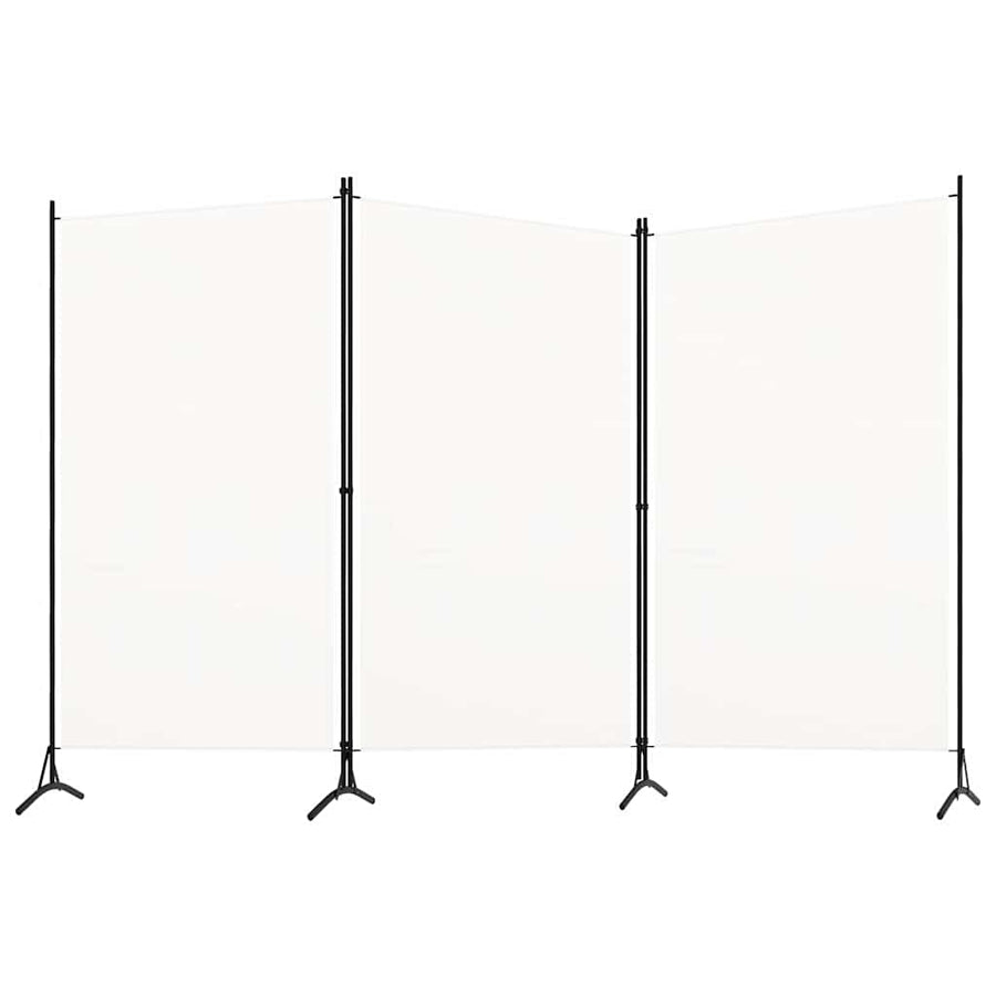 3-Panel Room Divider White 260x180 cm Fabric